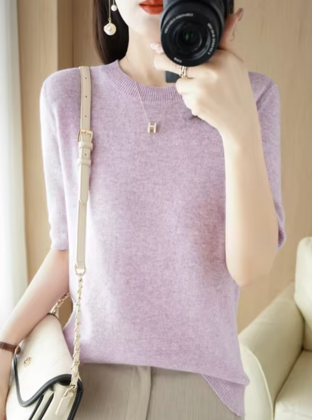 Jersey de manga corta para mujer