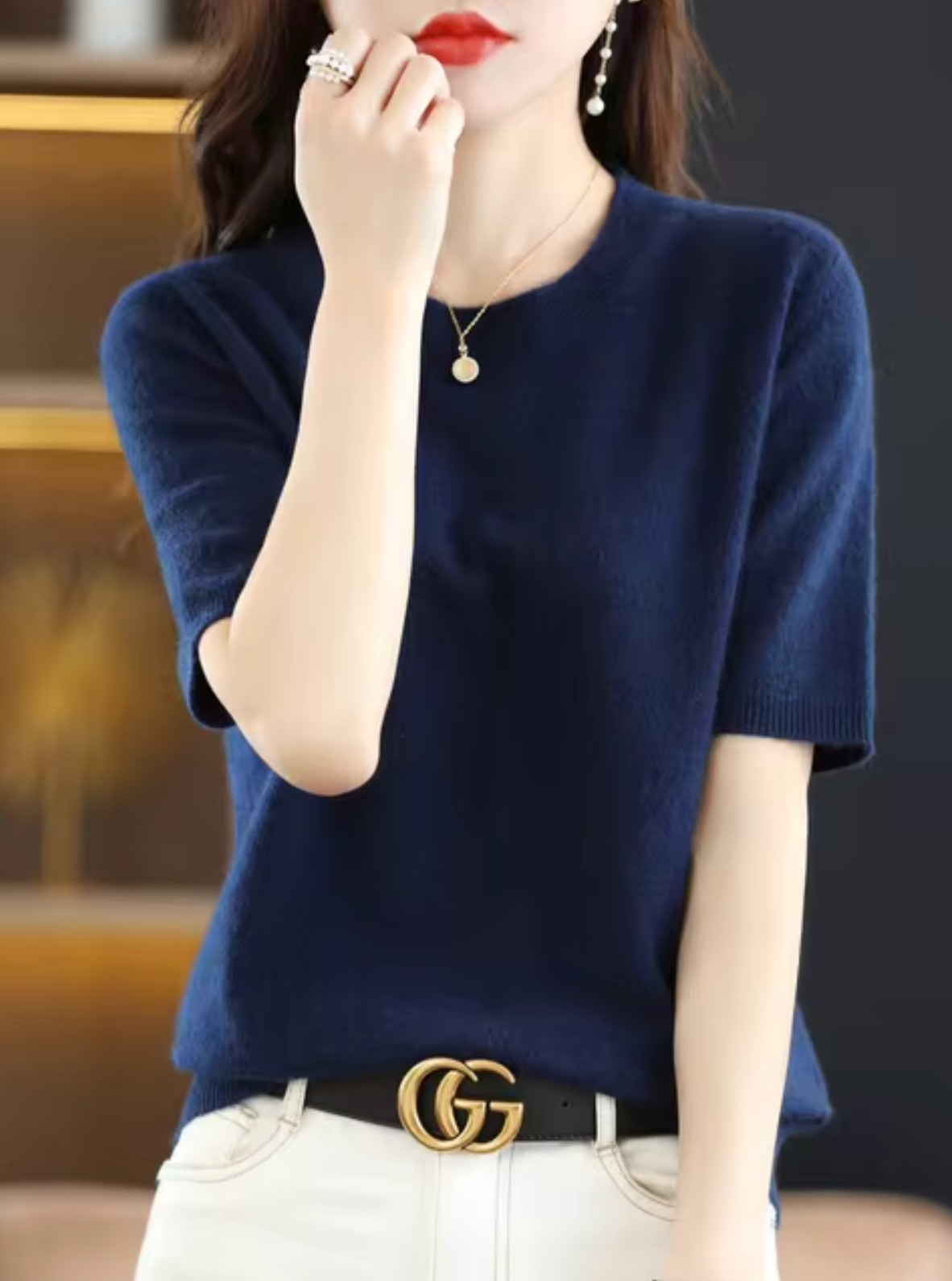 Jersey de manga corta para mujer