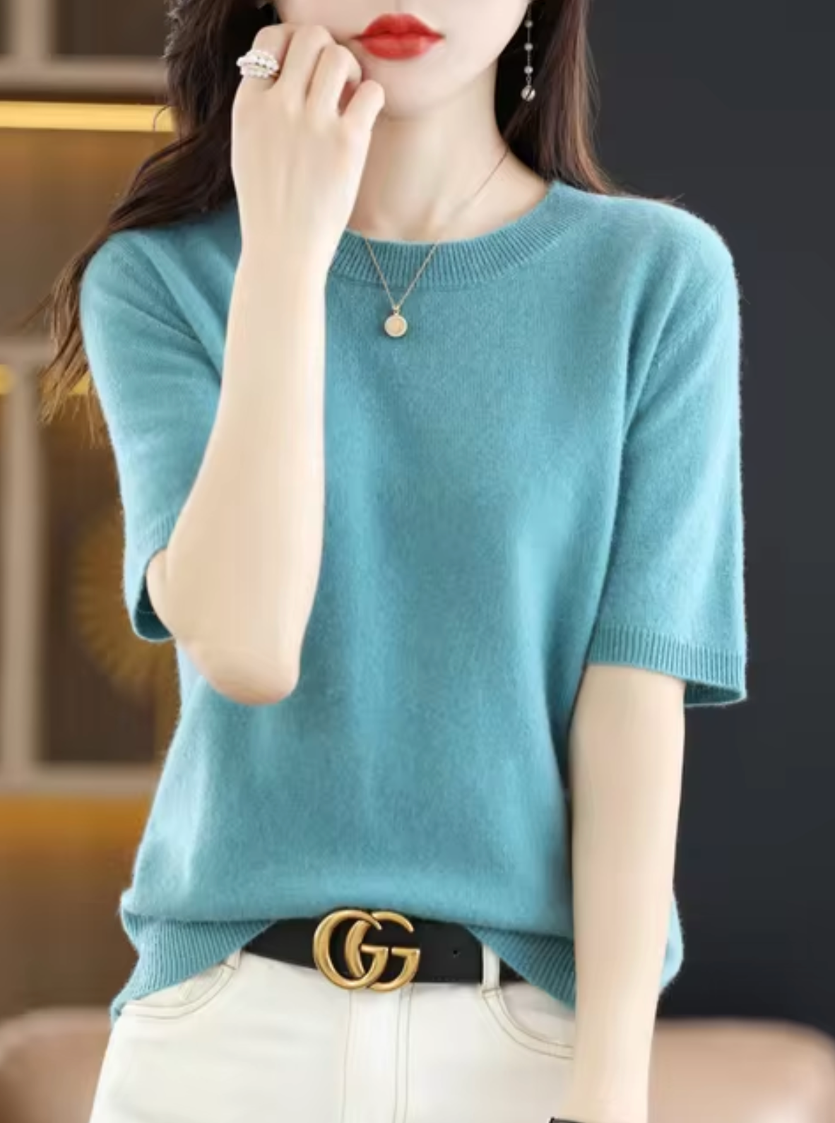 Jersey de manga corta para mujer