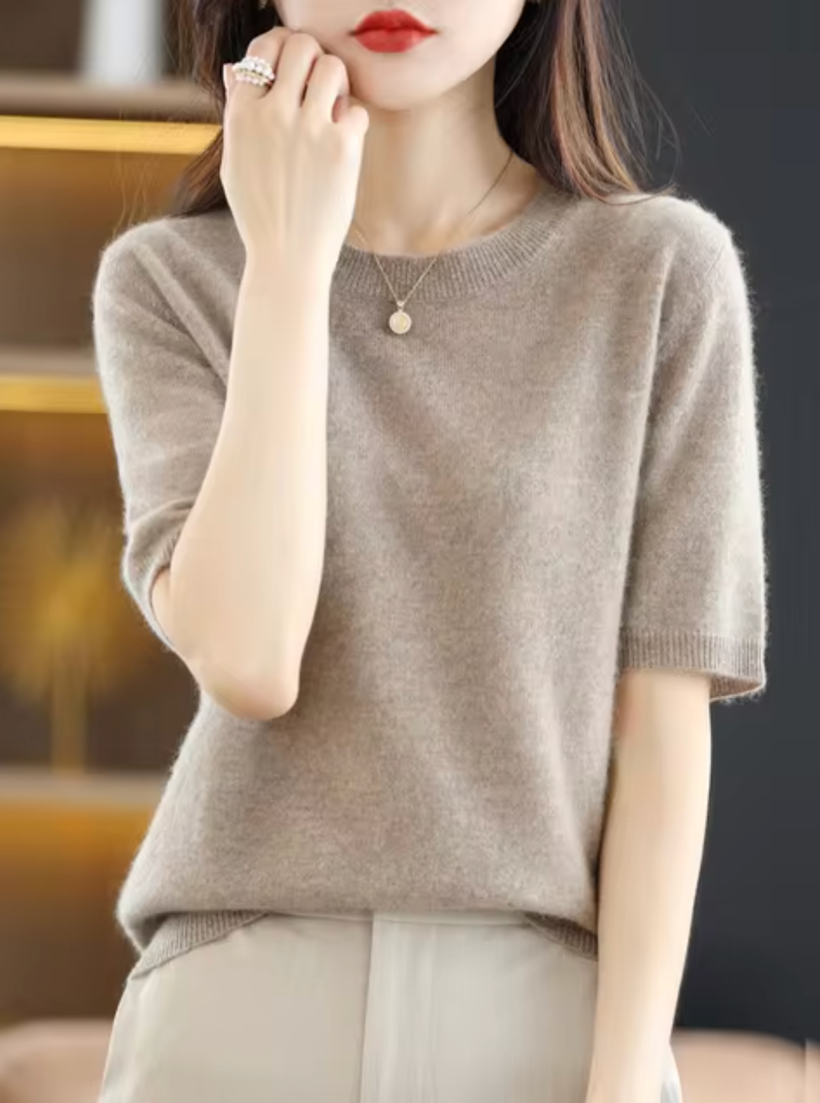 Jersey de manga corta para mujer