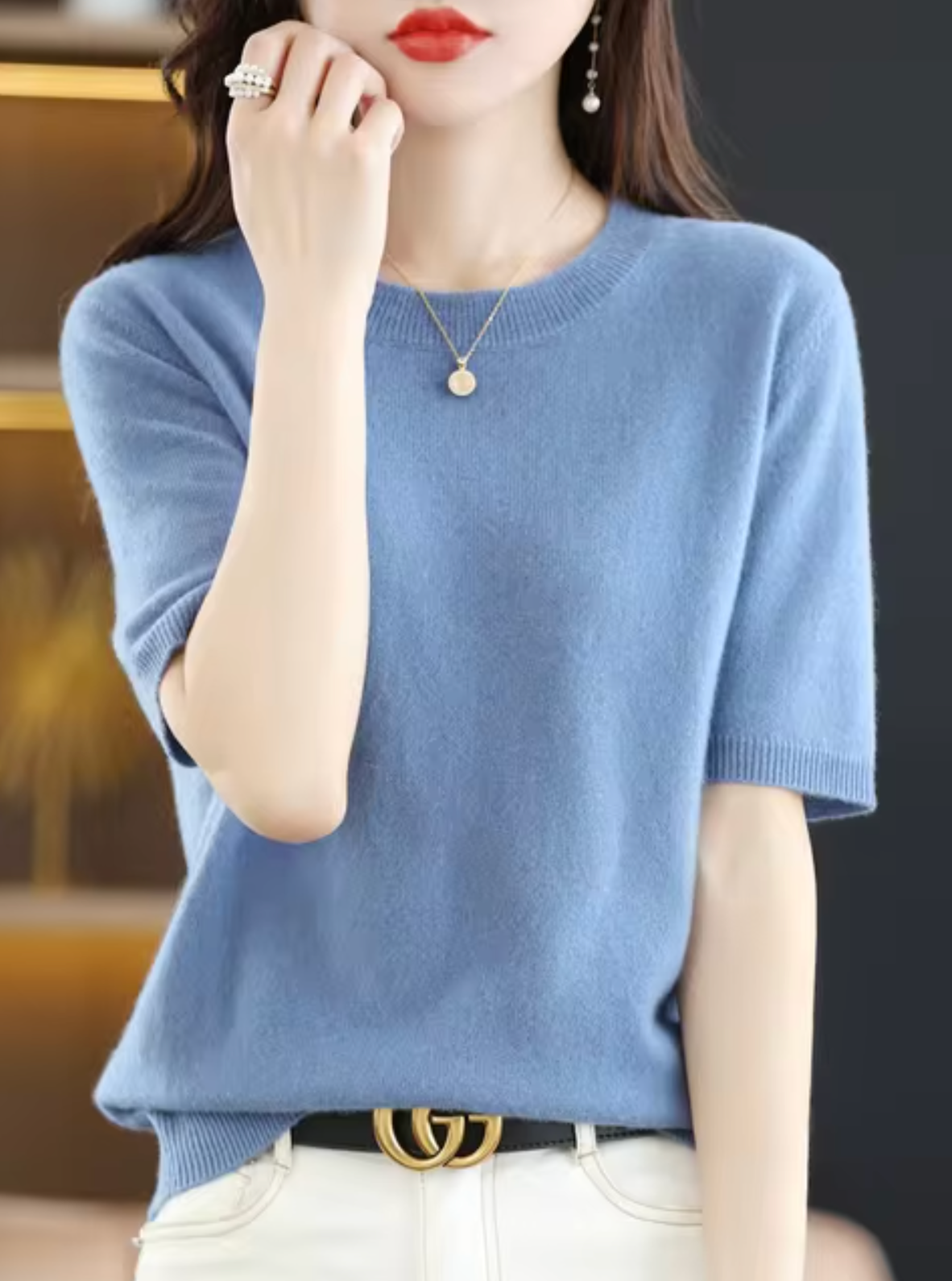 Jersey de manga corta para mujer