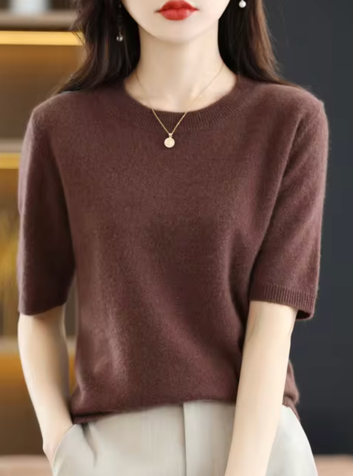 Jersey de manga corta para mujer
