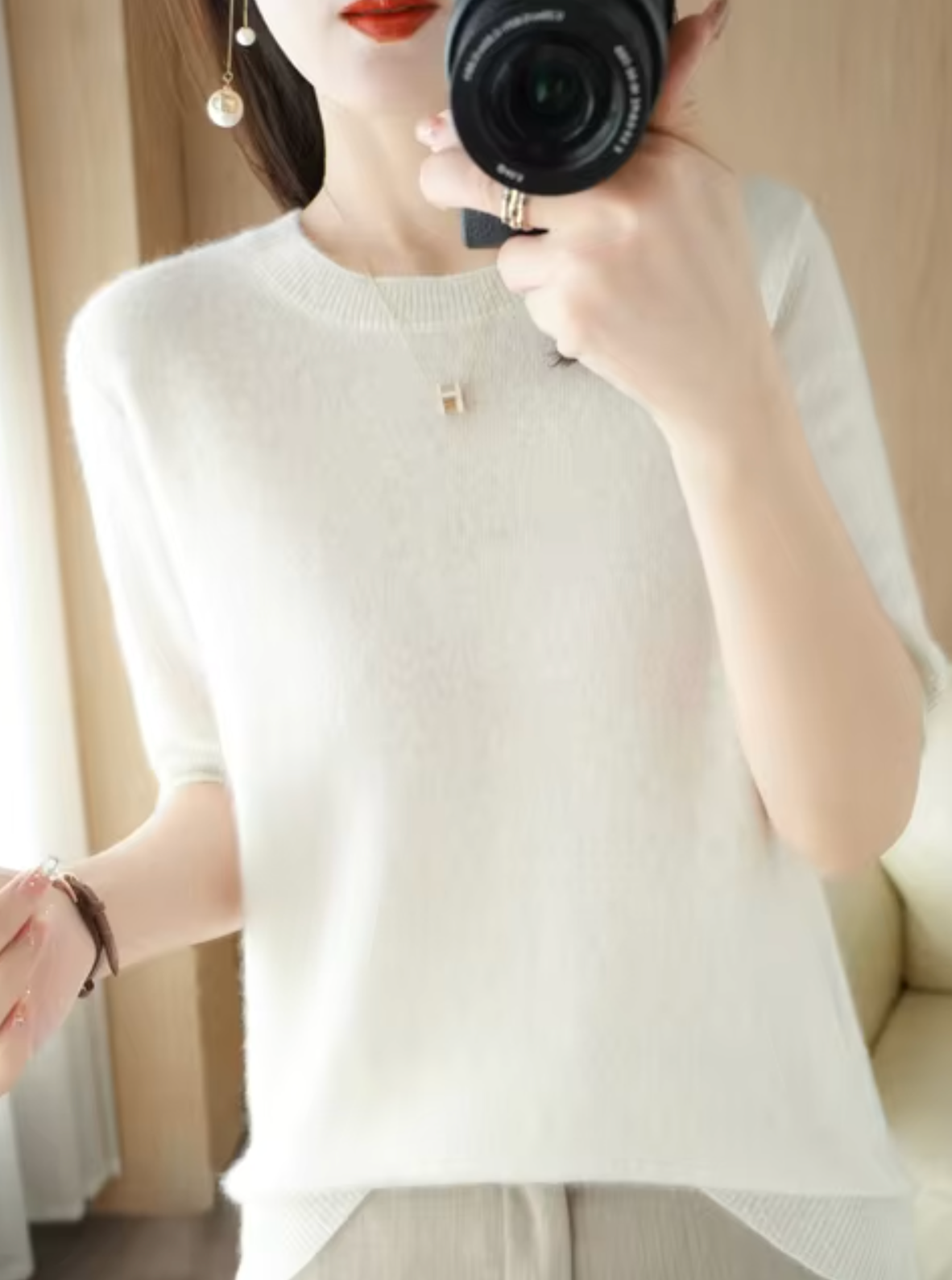 Jersey de manga corta para mujer