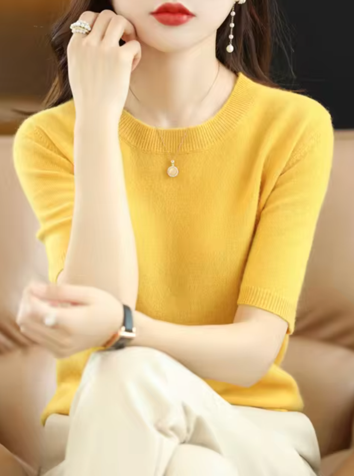 Jersey de manga corta para mujer