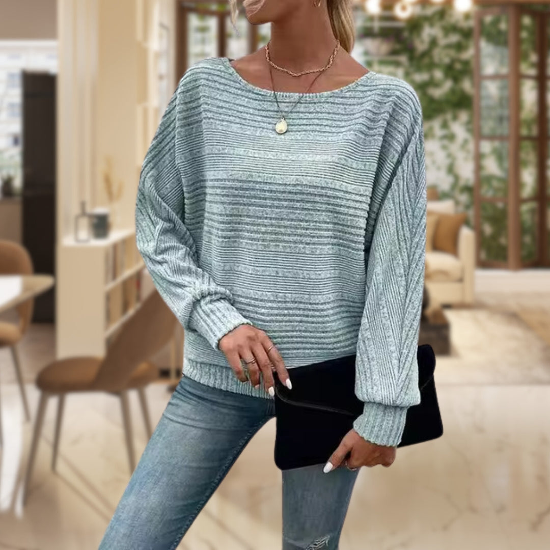 Jersey de punto a rayas para mujer – Estilo clásico y comodidad