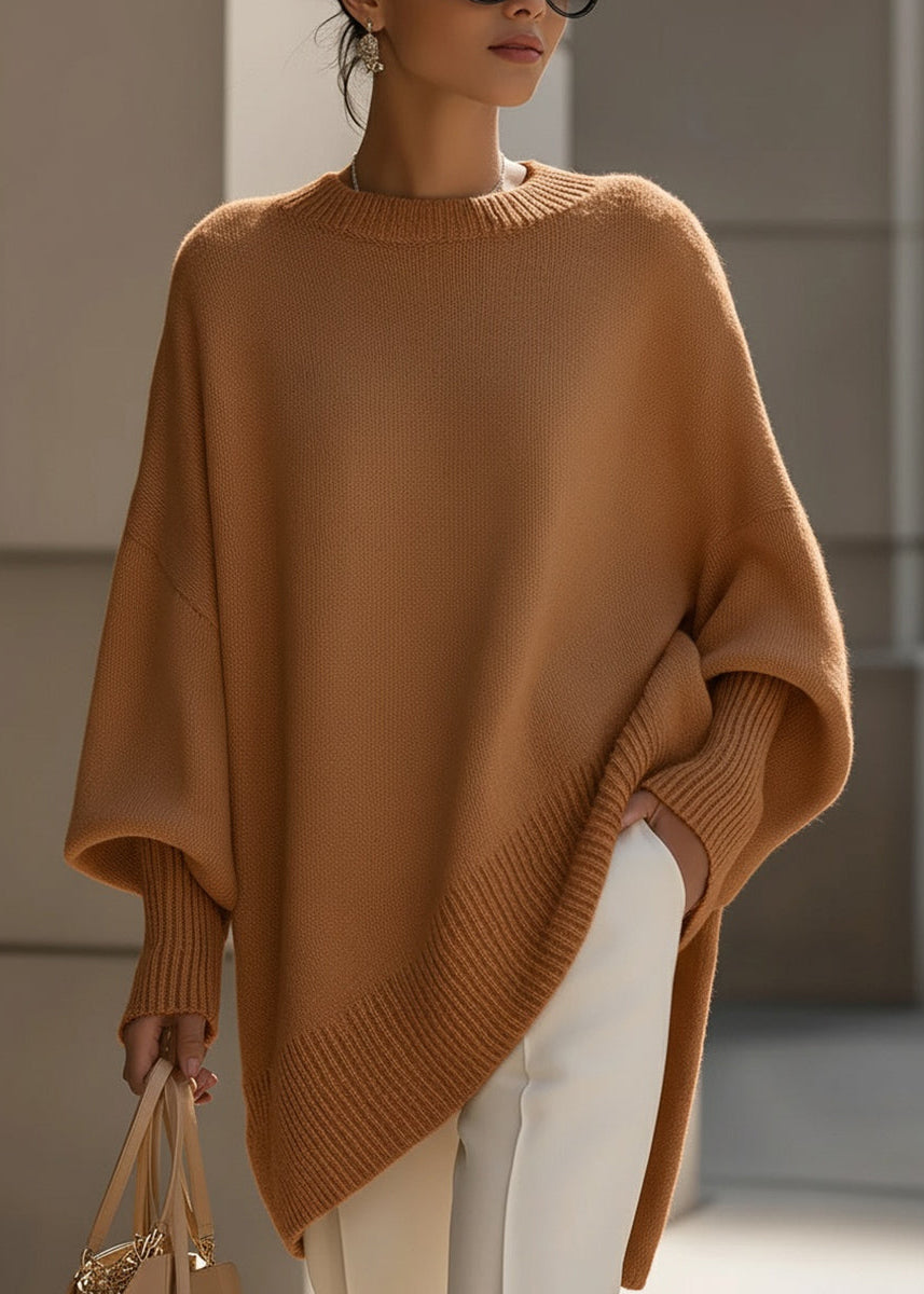 Jersey de Punto Acrílico Suave para Mujer | Jersey Oversized Cómodo con Mangas Murciélago | Moda Cálida de Invierno