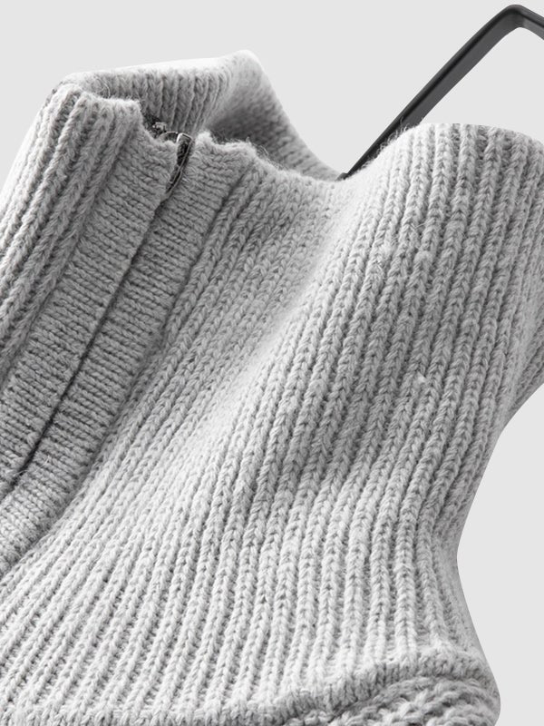 Jersey de punto canalé con media cremallera para hombre
