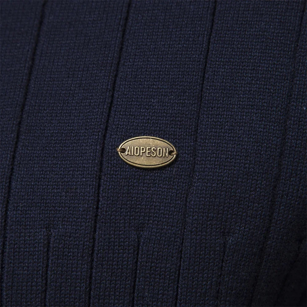 Jersey de punto casual para hombre con cremallera