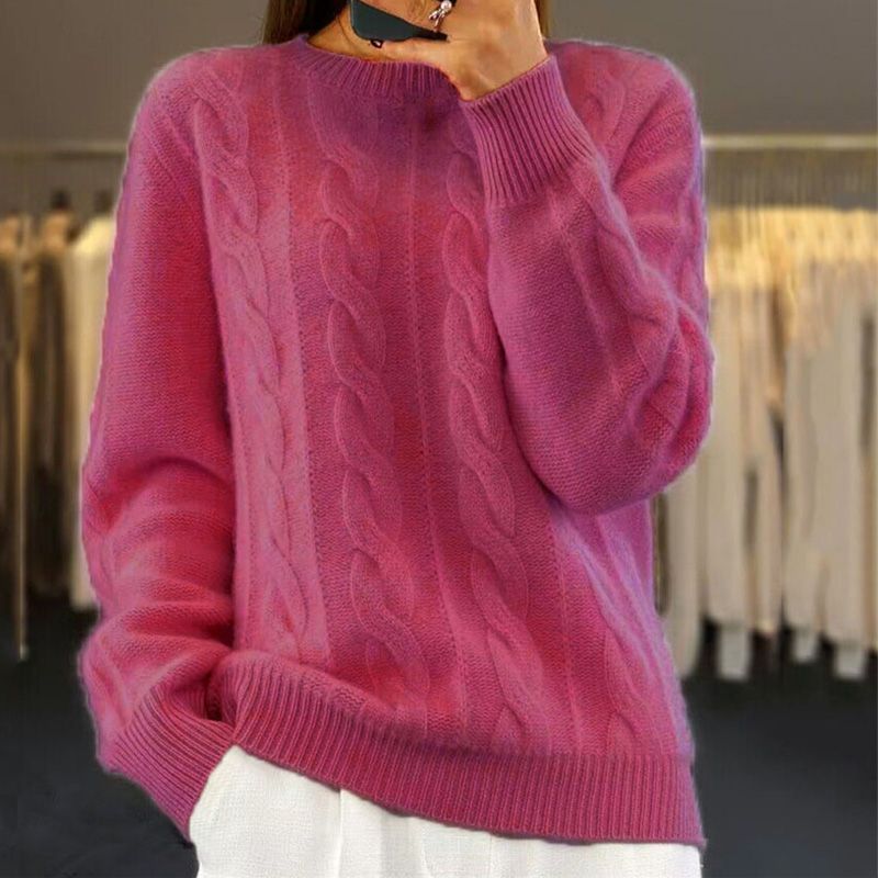 Jersey de punto con diseño de trenzas - Cálido, suave y elegante - Invierno