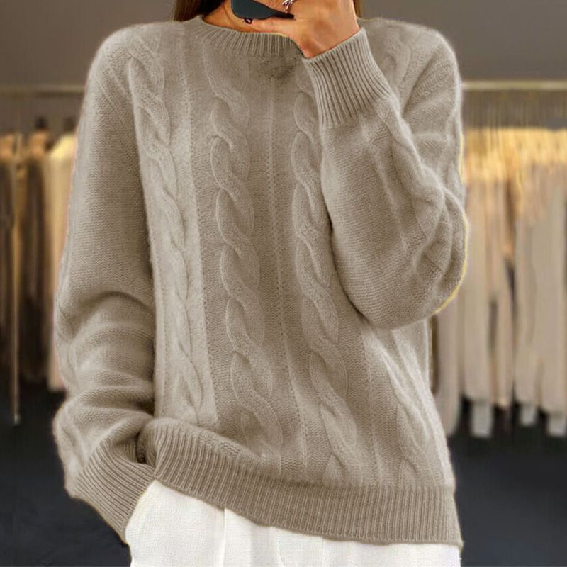 Jersey de punto con diseño de trenzas - Cálido, suave y elegante - Invierno