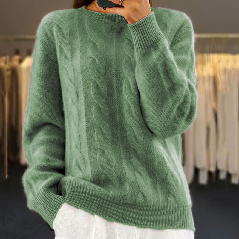 Jersey de punto con diseño de trenzas - Cálido, suave y elegante - Invierno