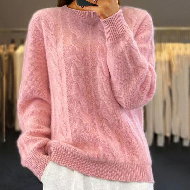 Jersey de punto con diseño de trenzas - Cálido, suave y elegante - Invierno