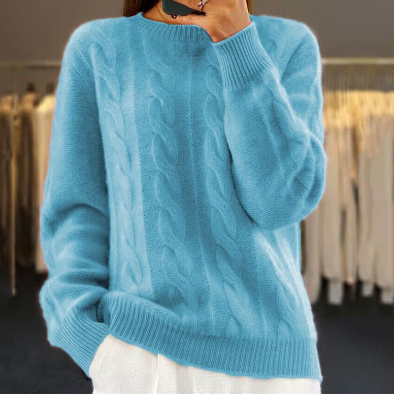 Jersey de punto con diseño de trenzas - Cálido, suave y elegante - Invierno