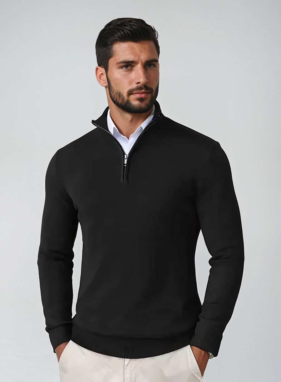 Jersey de punto con media cremallera para hombre