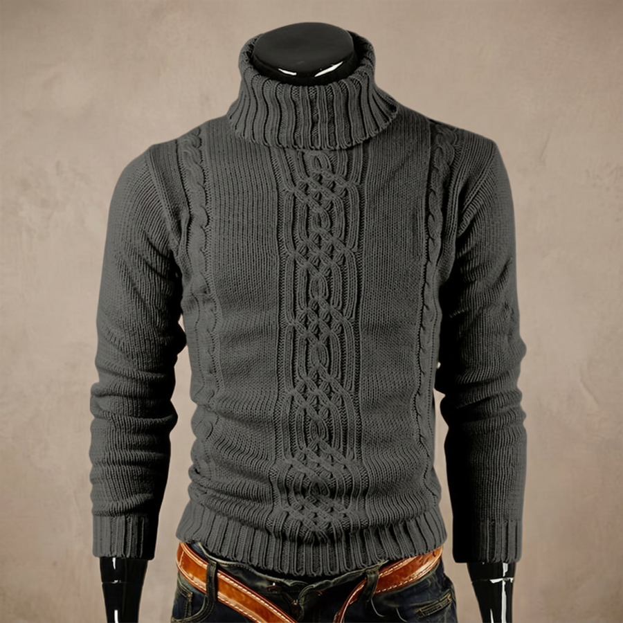 Jersey de punto de algodón para hombre con trenzado | Jersey de invierno cálido y casual