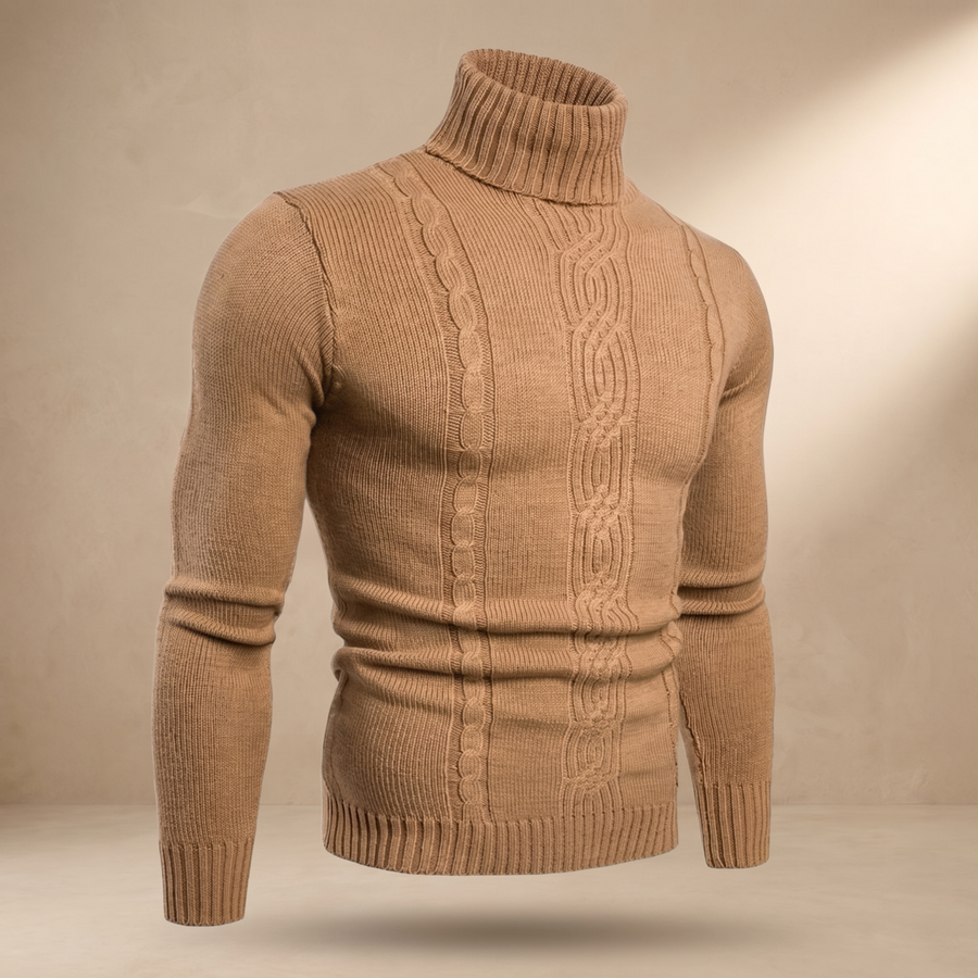 Jersey de punto de algodón para hombre con trenzado | Jersey de invierno cálido y casual