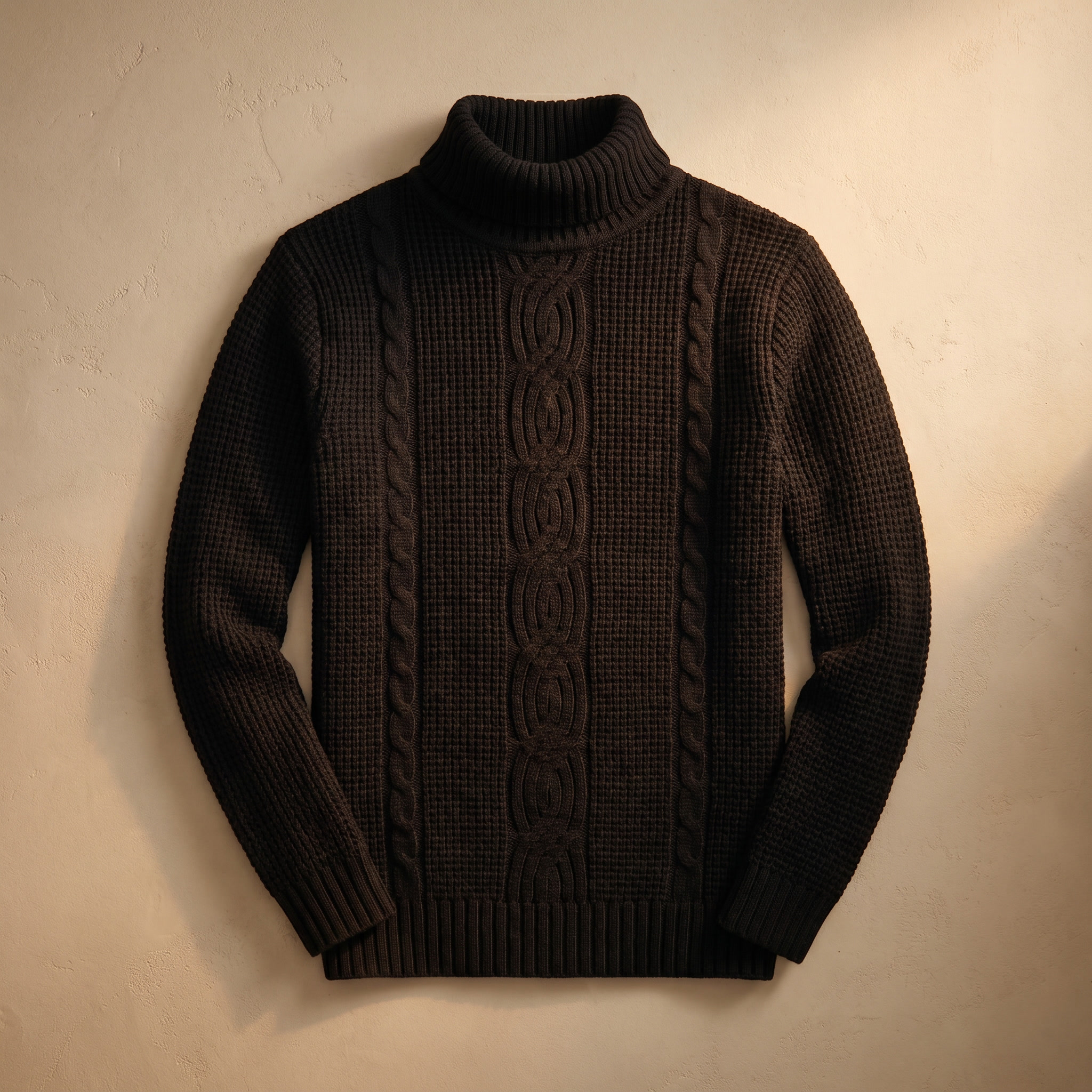 Jersey de punto de algodón para hombre con trenzado | Jersey de invierno cálido y casual