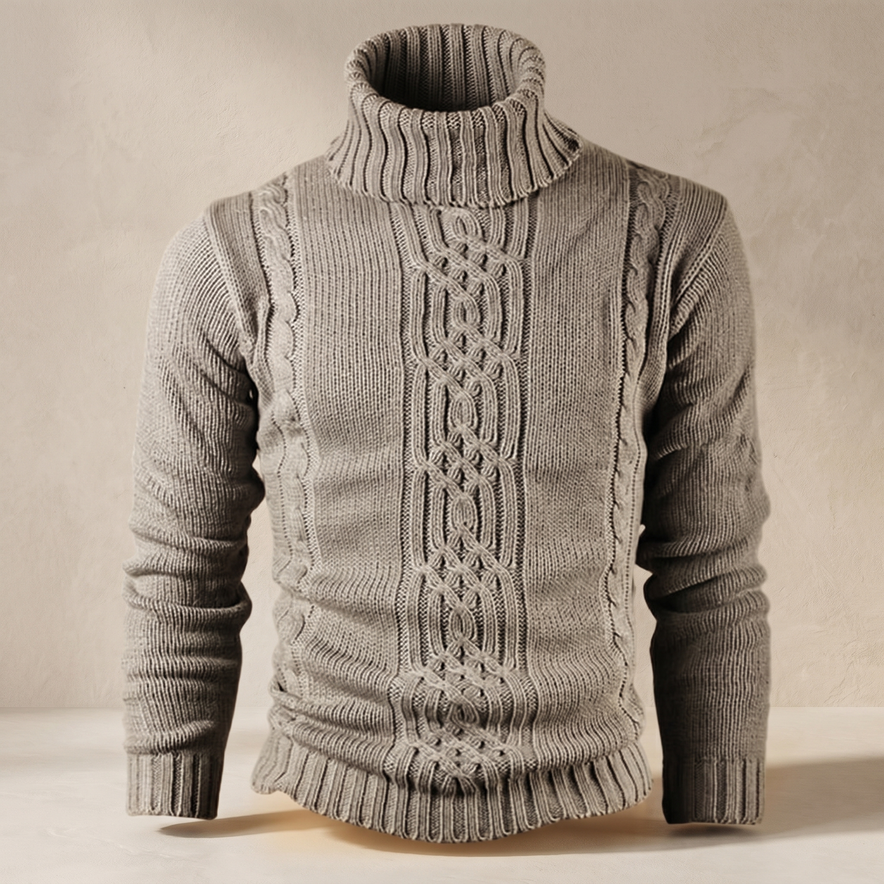 Jersey de punto de algodón para hombre con trenzado | Jersey de invierno cálido y casual