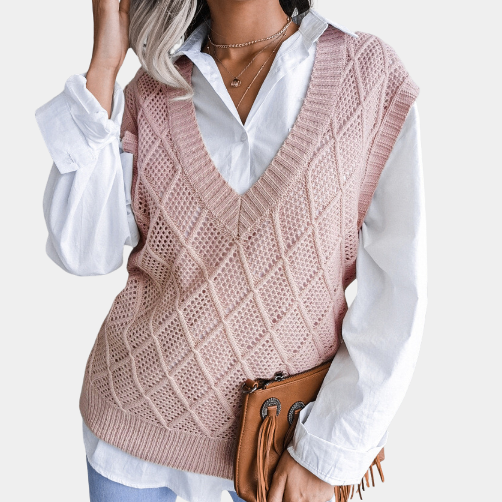Jersey de punto de lana para mujer con textura moderna