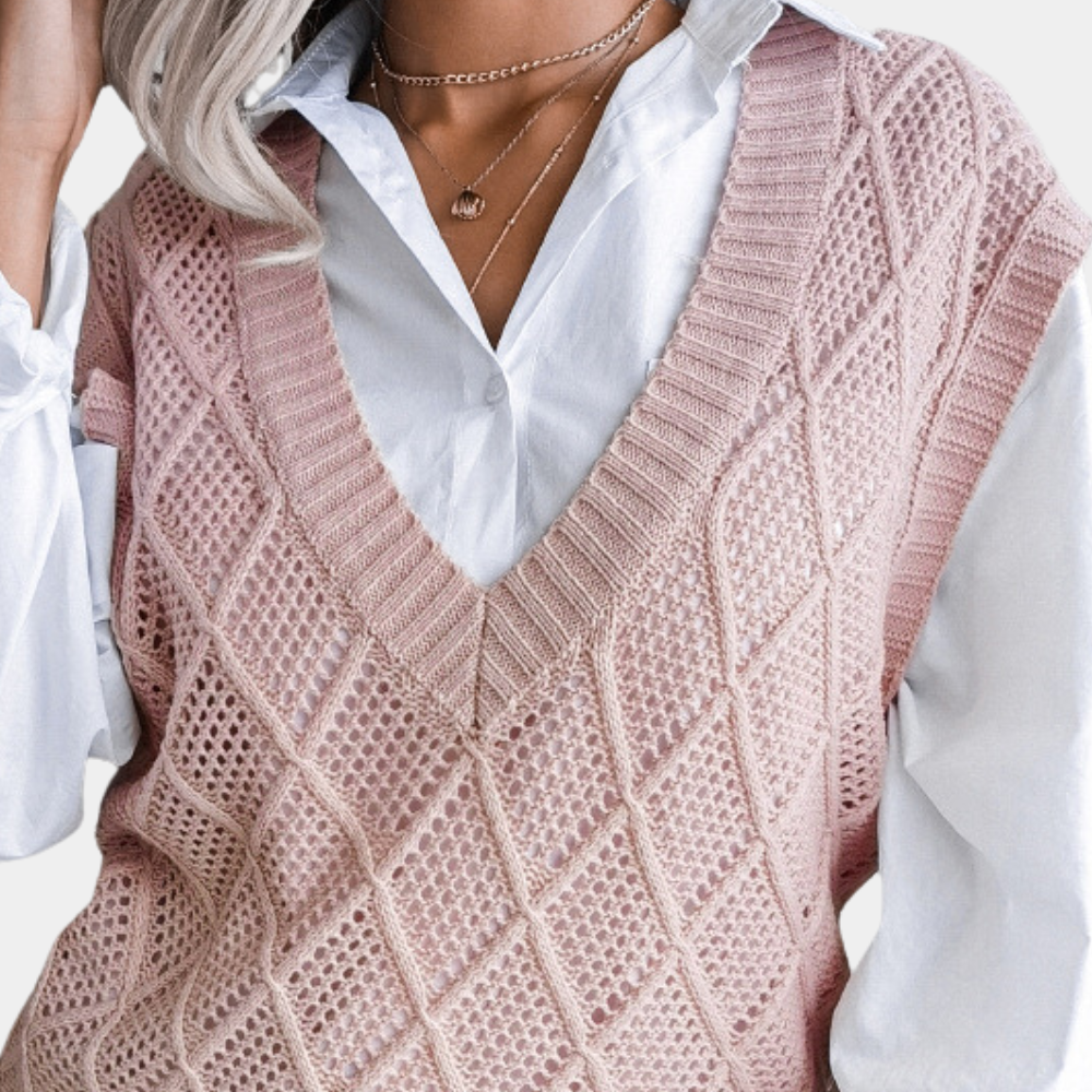 Jersey de punto de lana para mujer con textura moderna