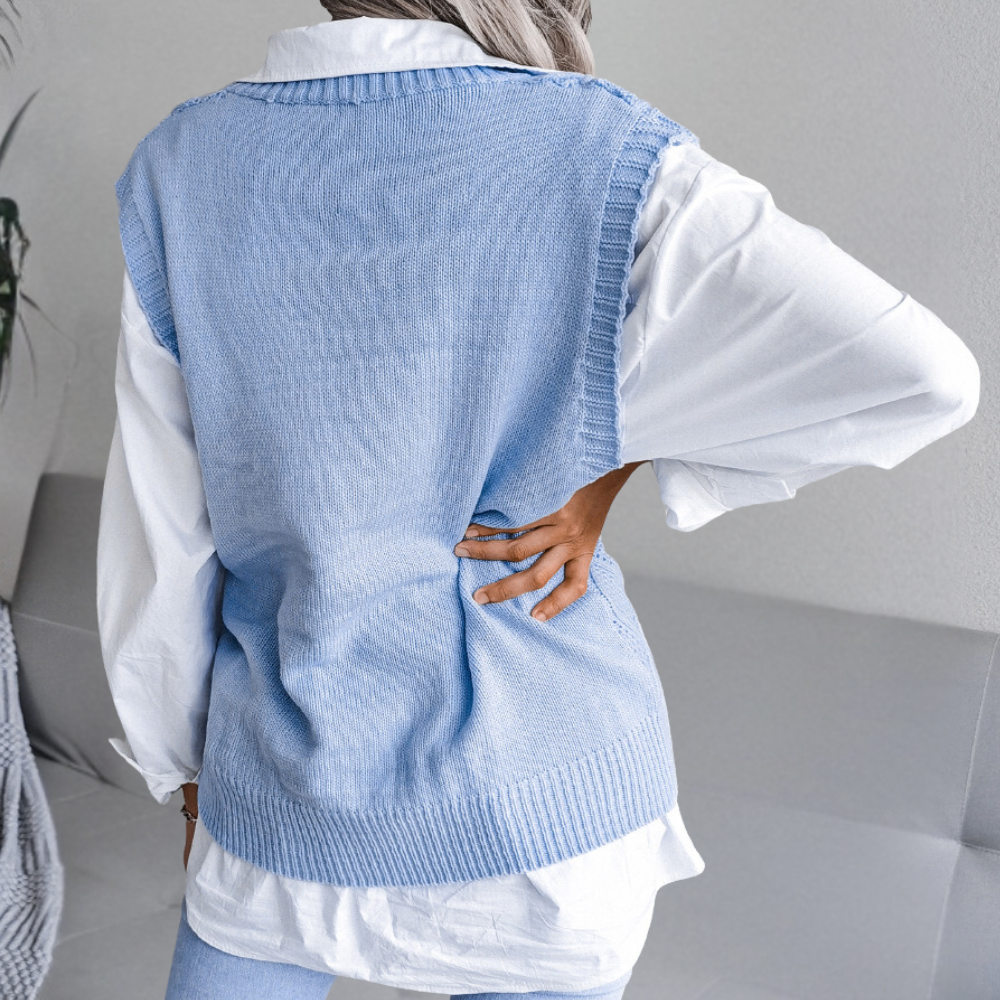Jersey de punto de lana para mujer con textura moderna