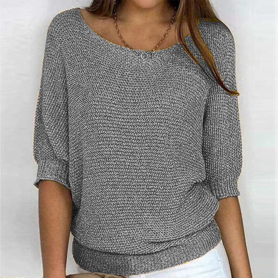 Jersey de punto holgado para mujer con manga 3/4