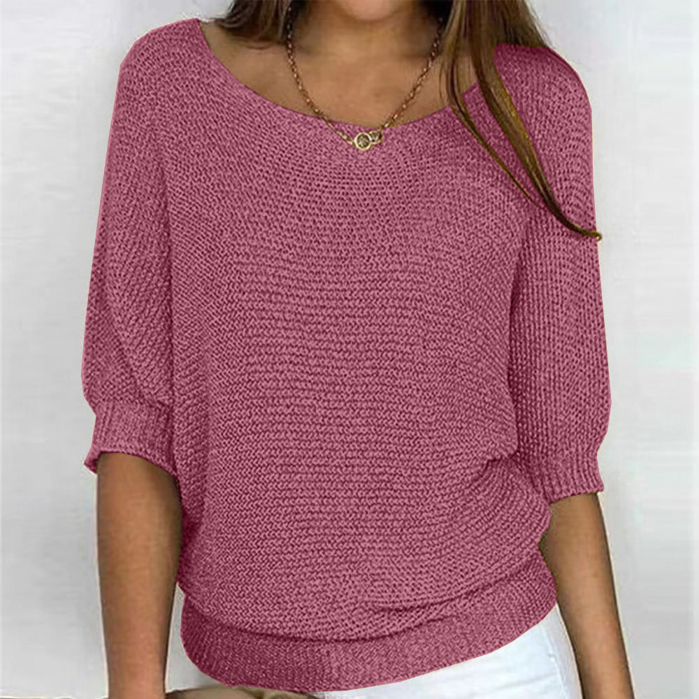 Jersey de punto holgado para mujer con manga 3/4