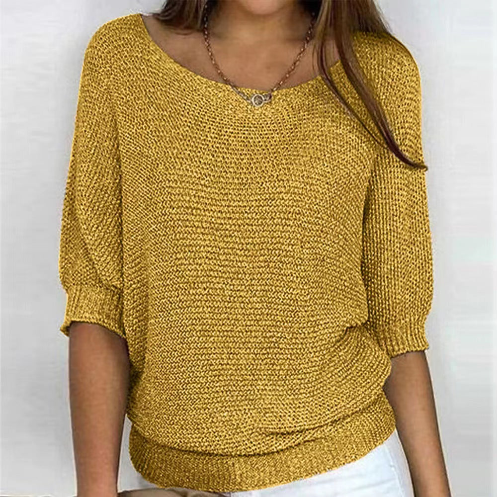 Jersey de punto holgado para mujer con manga 3/4