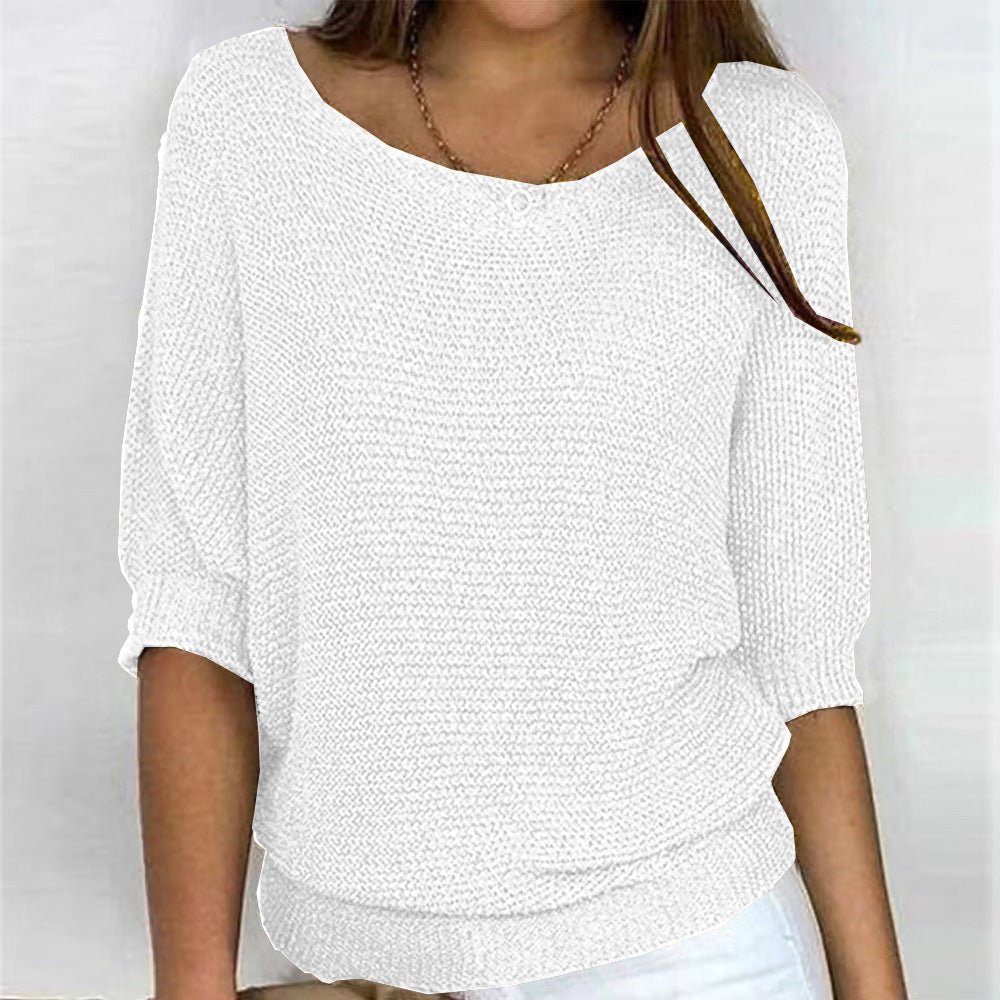 Jersey de punto holgado para mujer con manga 3/4