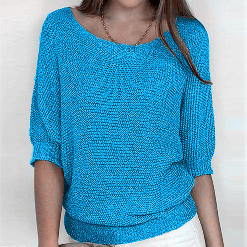 Jersey de punto holgado para mujer con manga 3/4