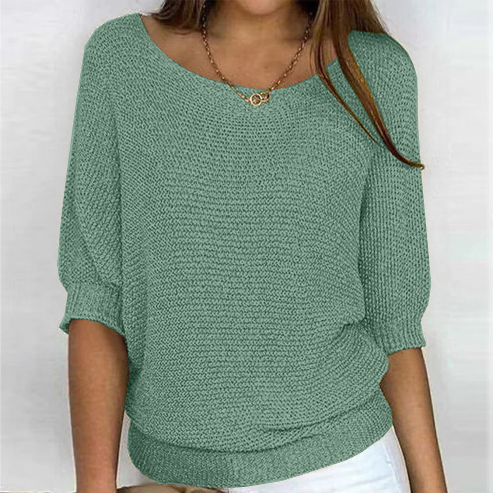 Jersey de punto holgado para mujer con manga 3/4