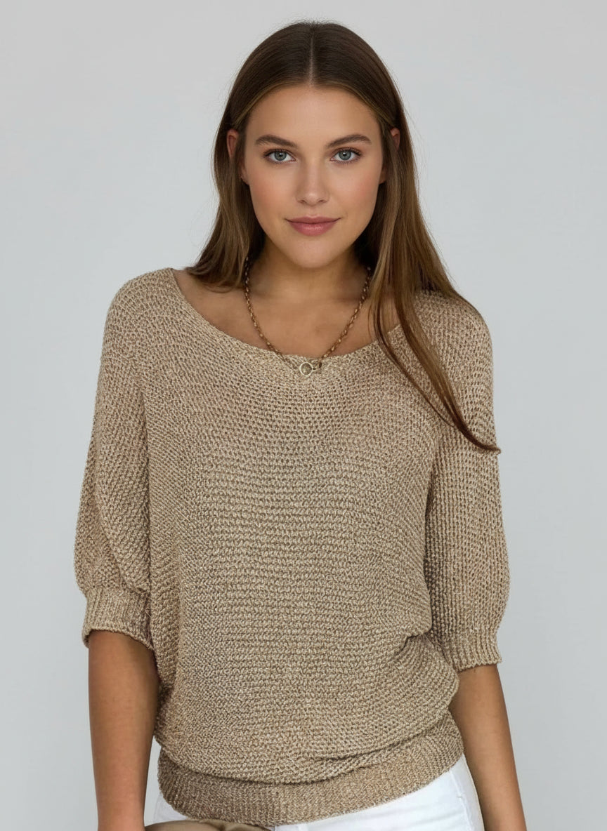 Jersey de punto manga corta para mujer
