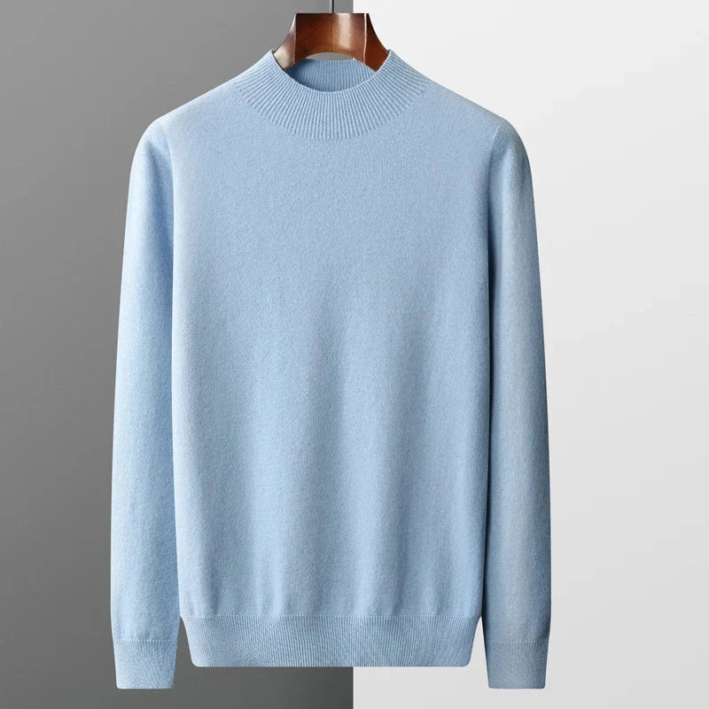 Jersey de punto para hombre con cuello semi-alto