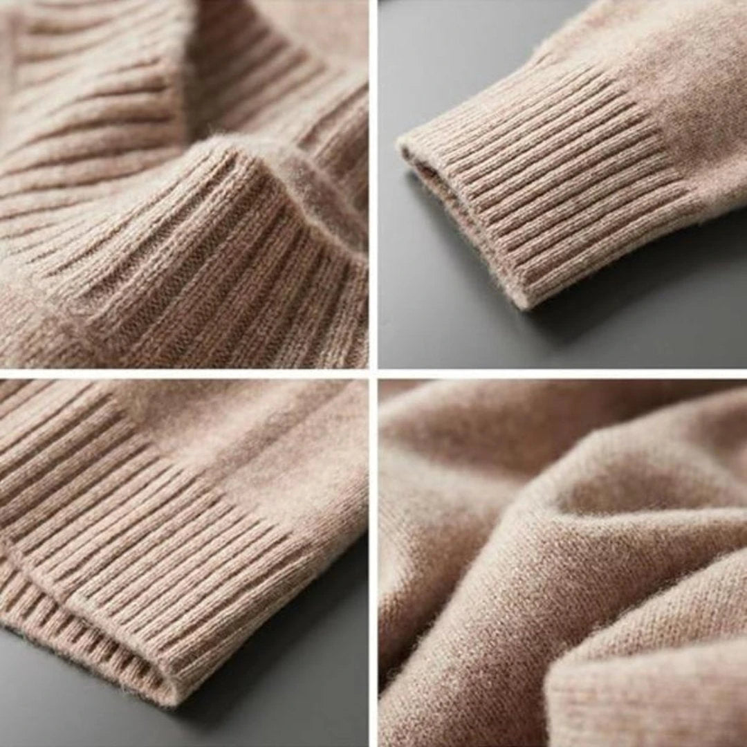 Jersey de punto para hombre con cuello semi-alto