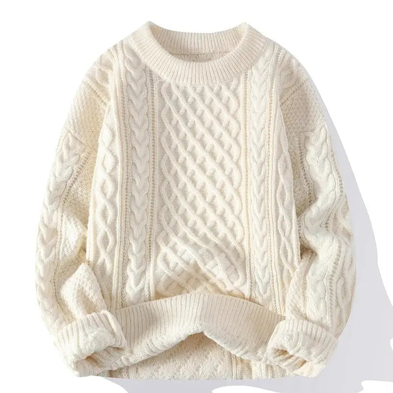 Jersey de punto para hombre con estampado y cuello redondo