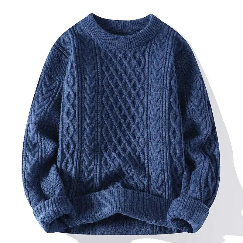 Jersey de punto para hombre con estampado y cuello redondo