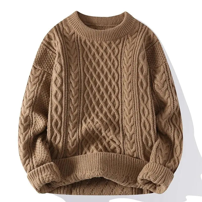 Jersey de punto para hombre con estampado y cuello redondo