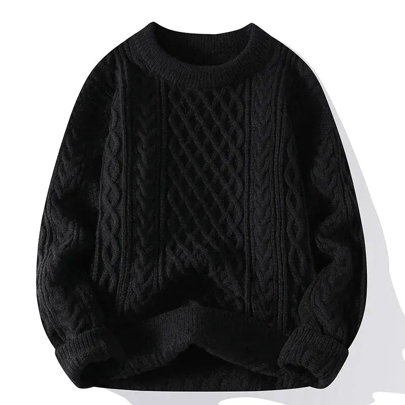 Jersey de punto para hombre con estampado y cuello redondo