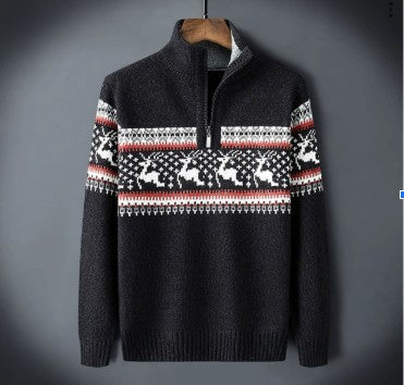 Jersey de punto para hombre con media cremallera