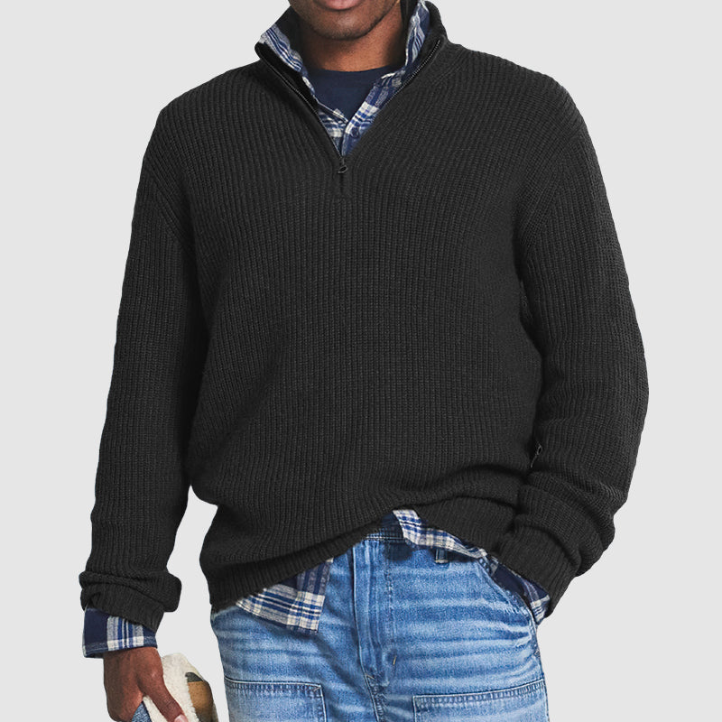 Jersey de Punto para Hombre de Manga Larga, Extra Suave, Cálido y Elegante