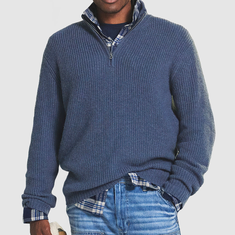 Jersey de Punto para Hombre de Manga Larga, Extra Suave, Cálido y Elegante