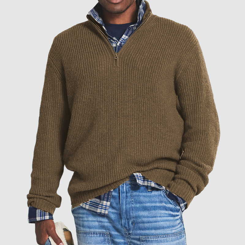 Jersey de Punto para Hombre de Manga Larga, Extra Suave, Cálido y Elegante