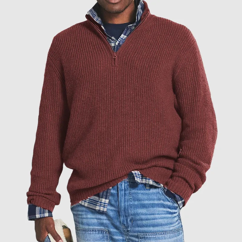 Jersey de Punto para Hombre de Manga Larga, Extra Suave, Cálido y Elegante