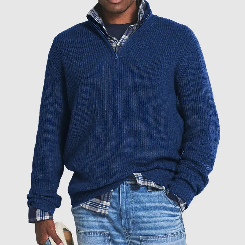 Jersey de Punto para Hombre de Manga Larga, Extra Suave, Cálido y Elegante