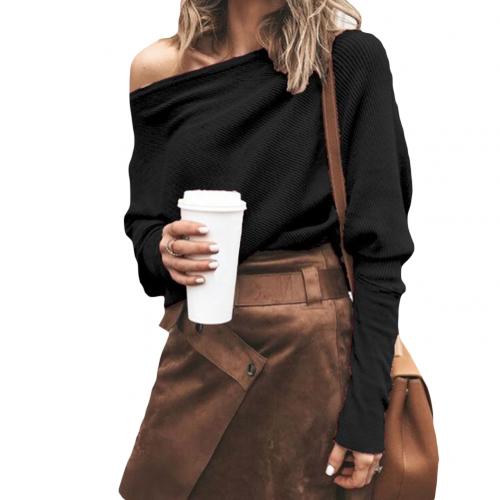 Jersey de punto para mujer con hombros descubiertos