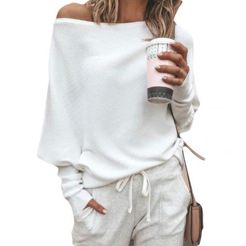 Jersey de punto para mujer con hombros descubiertos