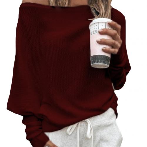 Jersey de punto para mujer con hombros descubiertos