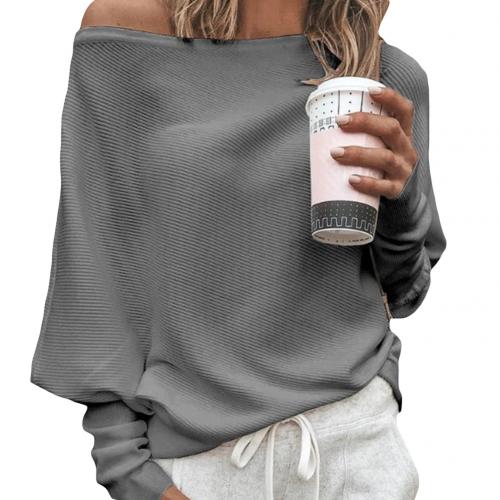 Jersey de punto para mujer con hombros descubiertos