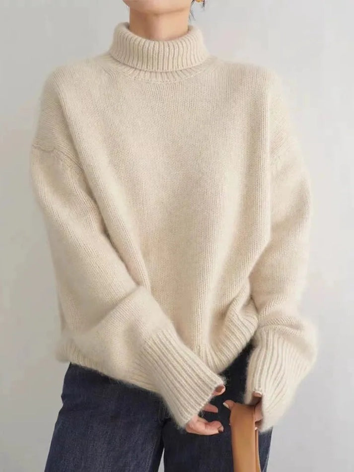 Jersey elegante de cuello alto para invierno