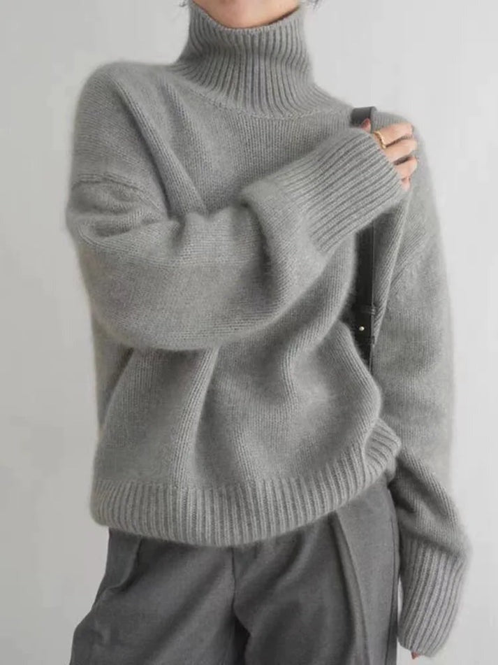 Jersey elegante de cuello alto para invierno